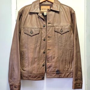 Gap Jeans Vintage Leather Jacket, Brown, Men's Size Small